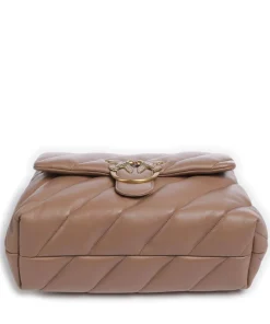 Love Puff Big Schultertasche Schafsleder braun