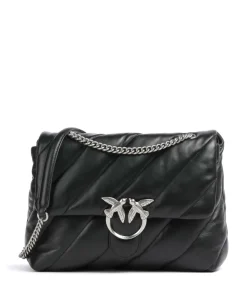 Love Puff Big Schultertasche Schafsleder schwarz