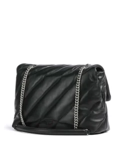 Love Puff Big Schultertasche Schafsleder schwarz