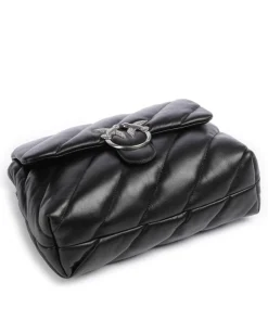 Love Puff Big Schultertasche Schafsleder schwarz