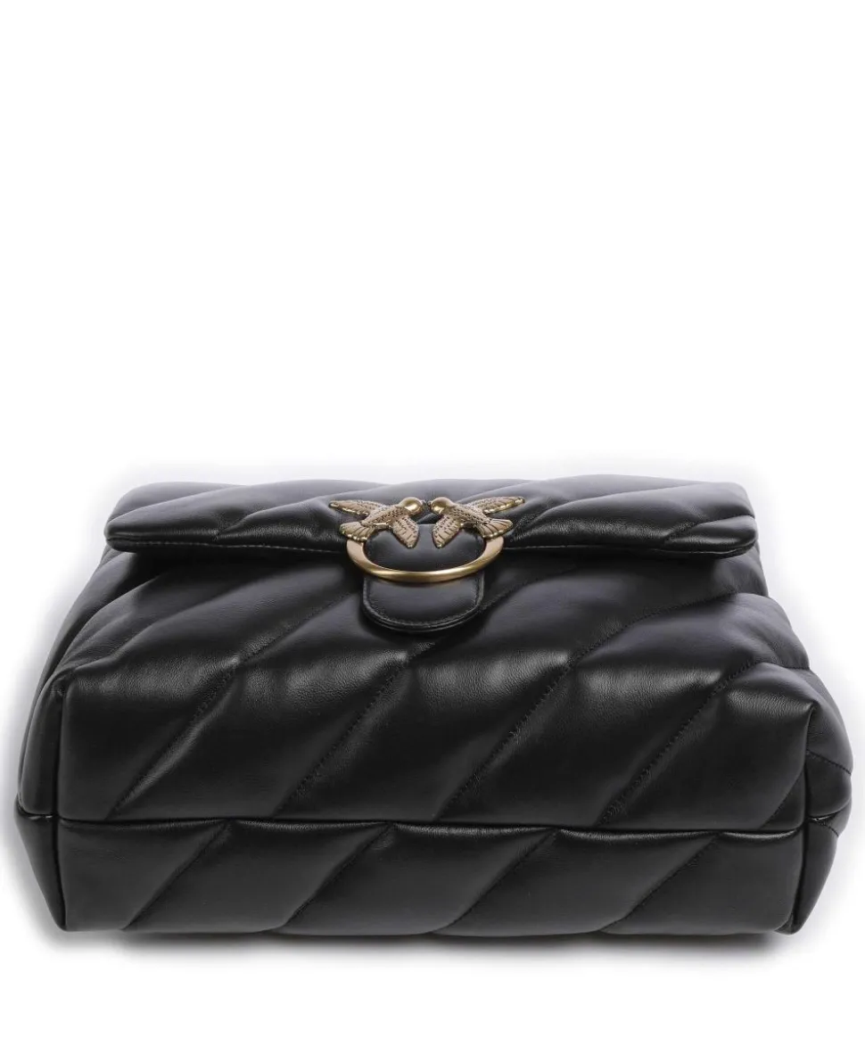 Love Puff Big Schultertasche Schafsleder schwarz