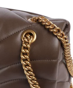 Love Puff Classic Schultertasche Schafsleder dunkelbraun