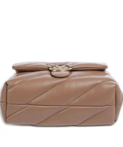 Love Puff Classic Schultertasche Schafsleder braun