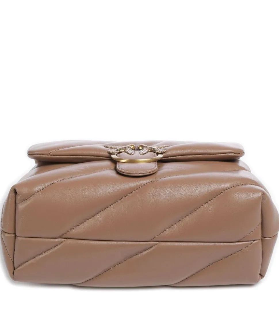 Love Puff Classic Schultertasche Schafsleder braun