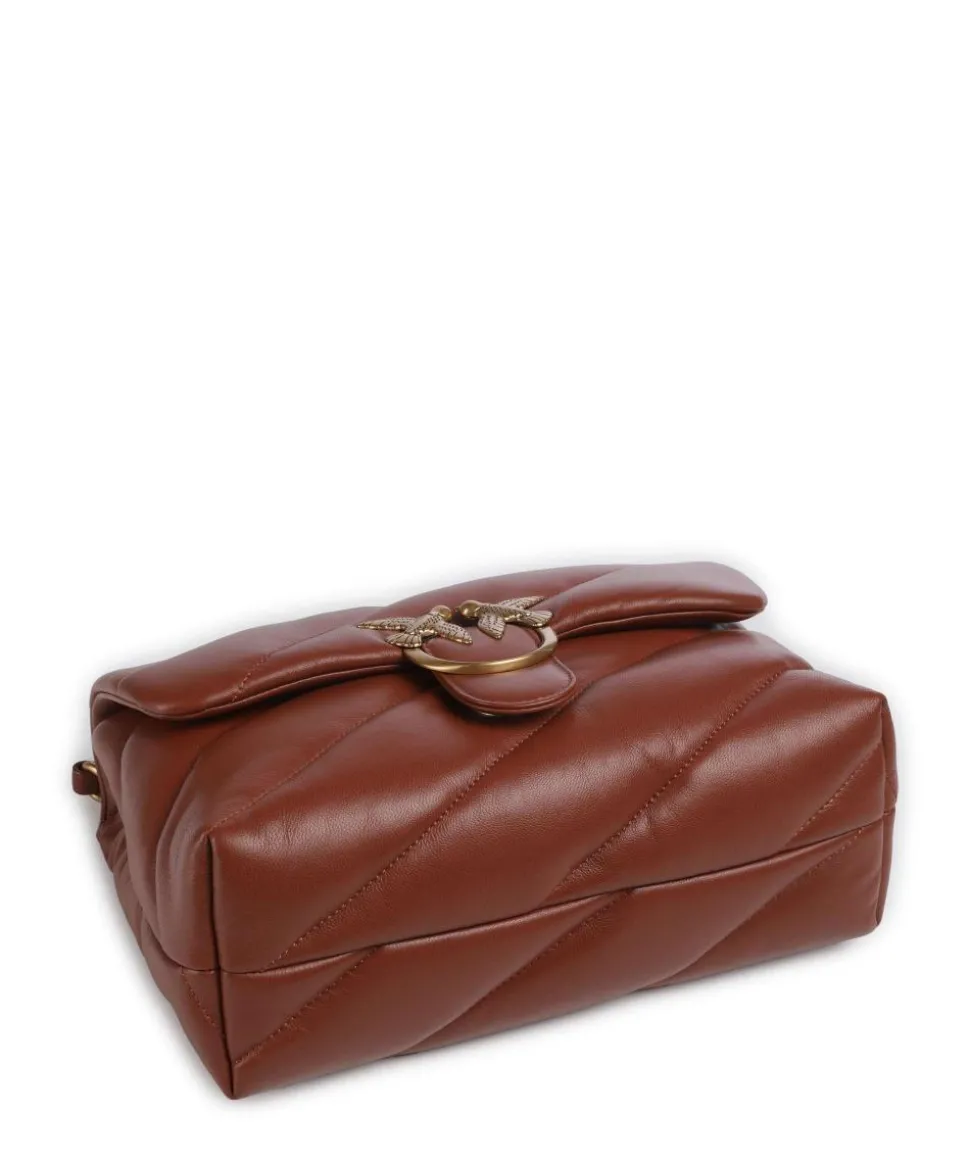 Love Puff Classic Schultertasche Schafsleder braun