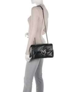 Love Puff Classic Schultertasche Schafsleder schwarz