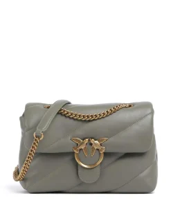 Love Puff Classic Schultertasche Schafsleder graugrün