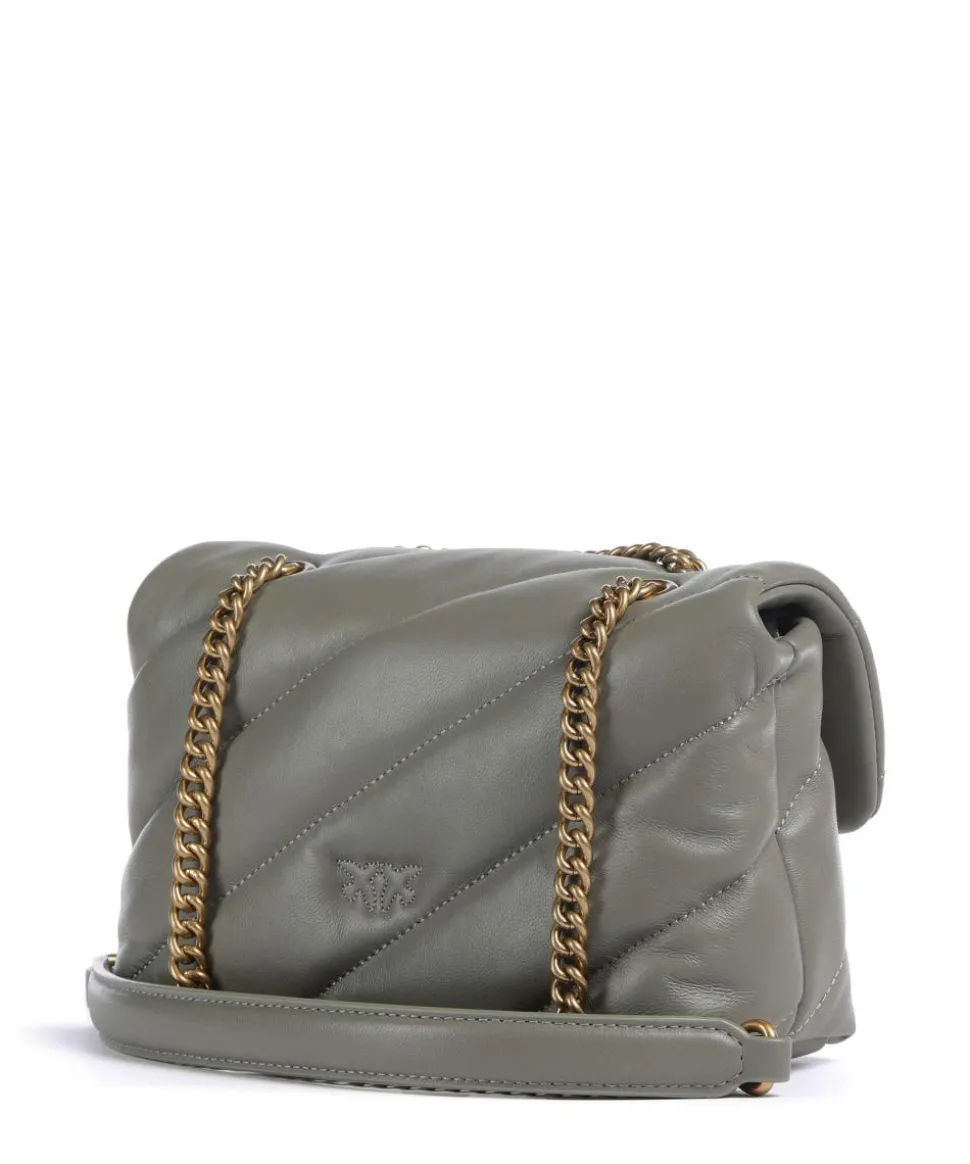 Love Puff Mini Schultertasche Schafsleder graugrün