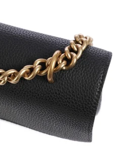 Love Soft Mini Schultertasche genarbtes Leder schwarz