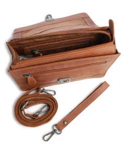 Lucca Umhängetasche Pull-Up Rindsleder cognac