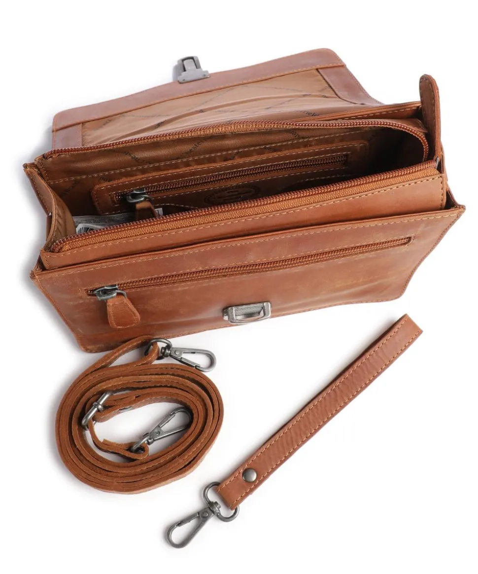 Lucca Umhängetasche Pull-Up Rindsleder cognac