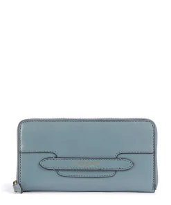 Lucrezia RFID Geldbörse glattes Rindsleder blaugrau