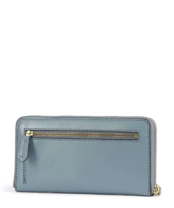 Lucrezia RFID Geldbörse glattes Rindsleder blaugrau