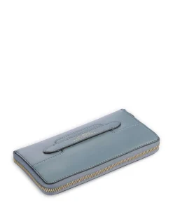 Lucrezia RFID Geldbörse glattes Rindsleder blaugrau