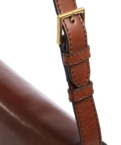 Lucrezia Schultertasche fein genarbtes Rindsleder braun