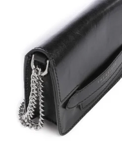 Lucrezia Schultertasche fein genarbtes Rindsleder schwarz