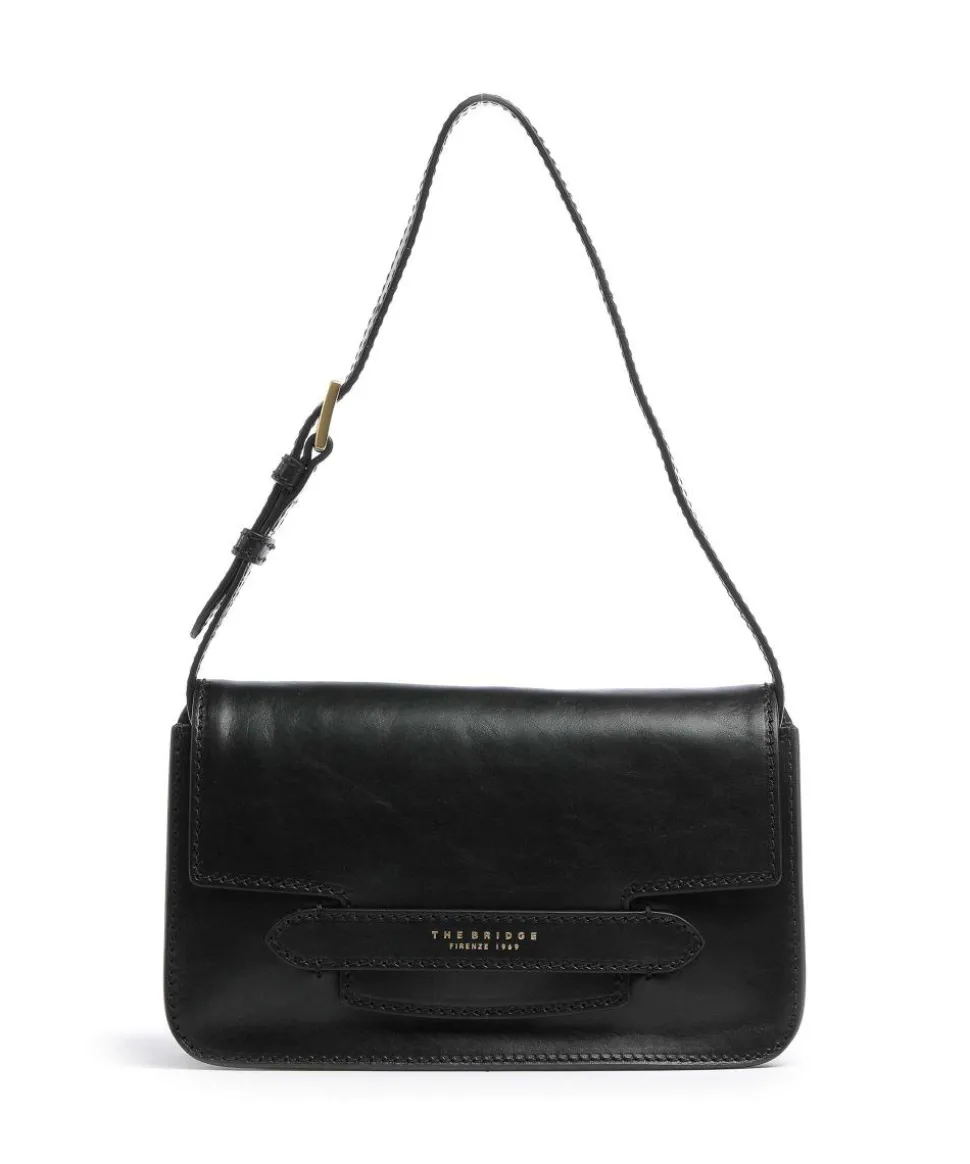 Lucrezia Schultertasche fein genarbtes Rindsleder schwarz