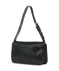 Lucrezia Schultertasche fein genarbtes Rindsleder schwarz