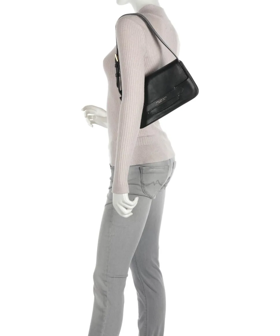 Lucrezia Schultertasche fein genarbtes Rindsleder schwarz