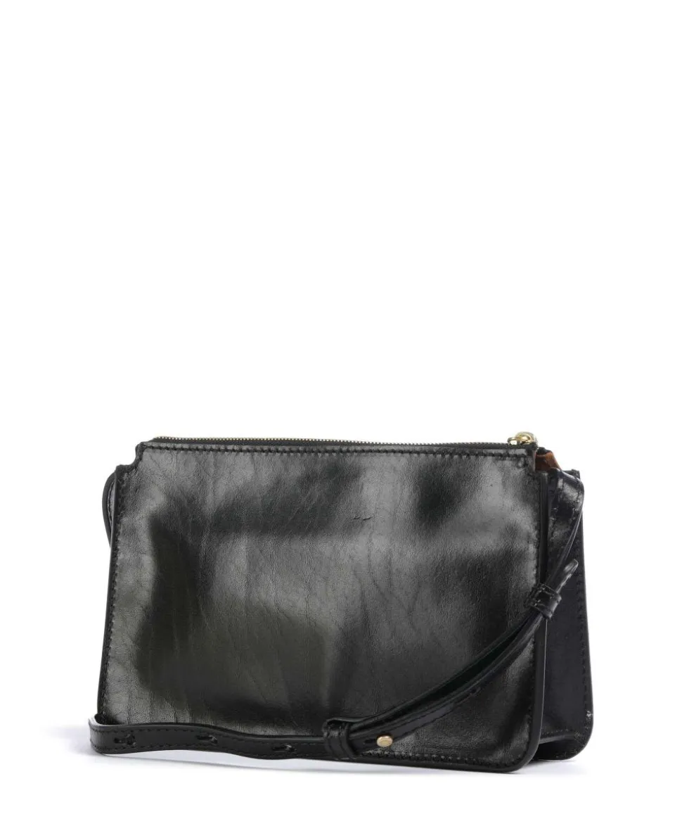 Lucrezia Umhängetasche fein genarbtes Rindsleder schwarz