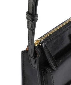 Lucrezia Umhängetasche fein genarbtes Rindsleder schwarz