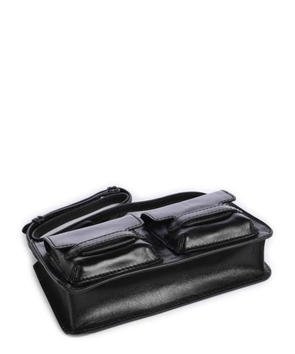 Lucrezia Umhängetasche fein genarbtes Rindsleder schwarz