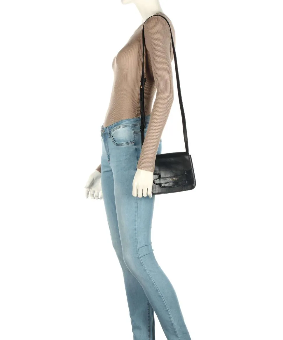 Lucrezia Umhängetasche fein genarbtes Rindsleder schwarz