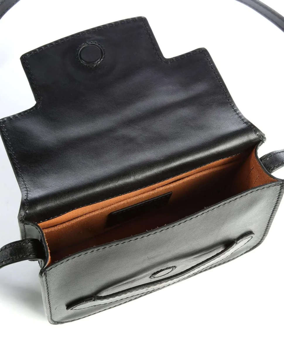 Lucrezia Umhängetasche fein genarbtes Rindsleder schwarz