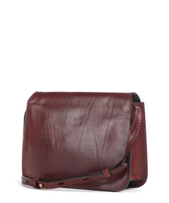 Lucrezia Umhängetasche glattes Rindsleder dunkelrot