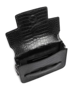 Lucrezia Wow Schultertasche geprägtes Rindsleder schwarz