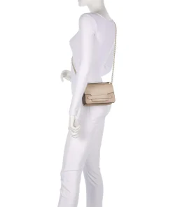 Lucrezia Wow Schultertasche geprägtes Rindsleder beige