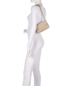 Lucrezia Wow Schultertasche geprägtes Rindsleder beige