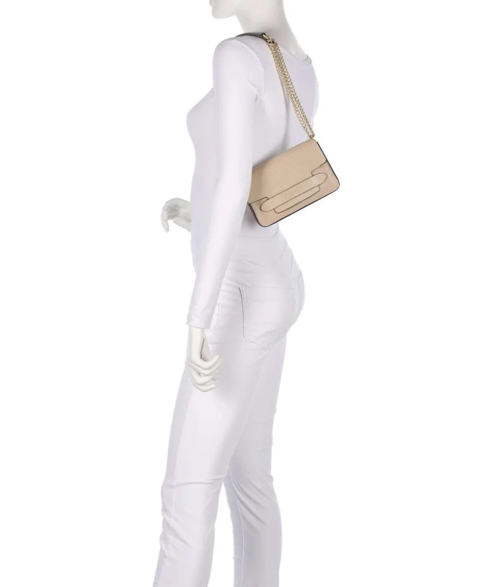 Lucrezia Wow Schultertasche geprägtes Rindsleder beige