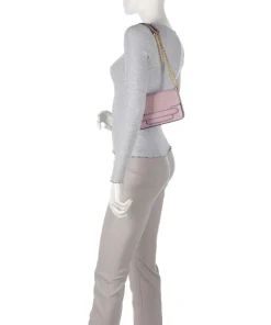 Lucrezia Wow Schultertasche geprägtes Rindsleder rosa