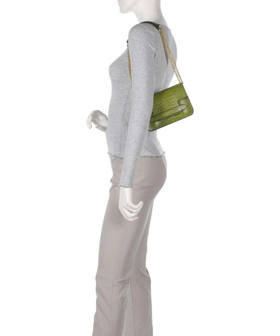 Lucrezia Wow Schultertasche geprägtes Rindsleder grün