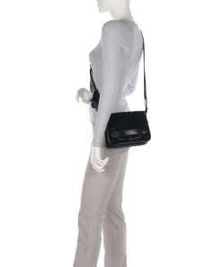 Lucrezia Wow Umhängetasche fein genarbtes Rindsleder, Fell schwarz