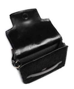 Lucrezia Wow Umhängetasche fein genarbtes Rindsleder, Fell schwarz