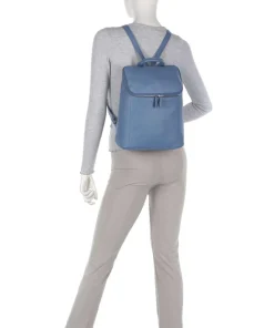 Luis Rucksack genarbtes Rindsleder blaugrau