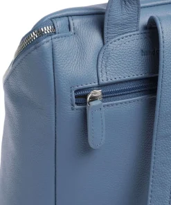 Luis Rucksack genarbtes Rindsleder blaugrau