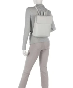 Luis Rucksack genarbtes Rindsleder hellgrau