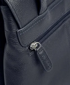 Luis Rucksack genarbtes Rindsleder dunkelblau