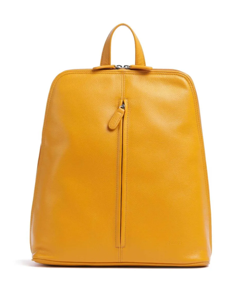 Luis Rucksack genarbtes Rindsleder senfgelb