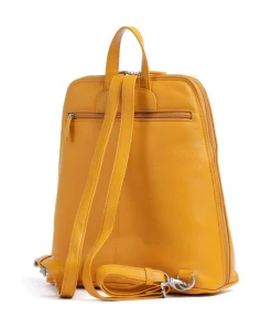 Luis Rucksack genarbtes Rindsleder senfgelb
