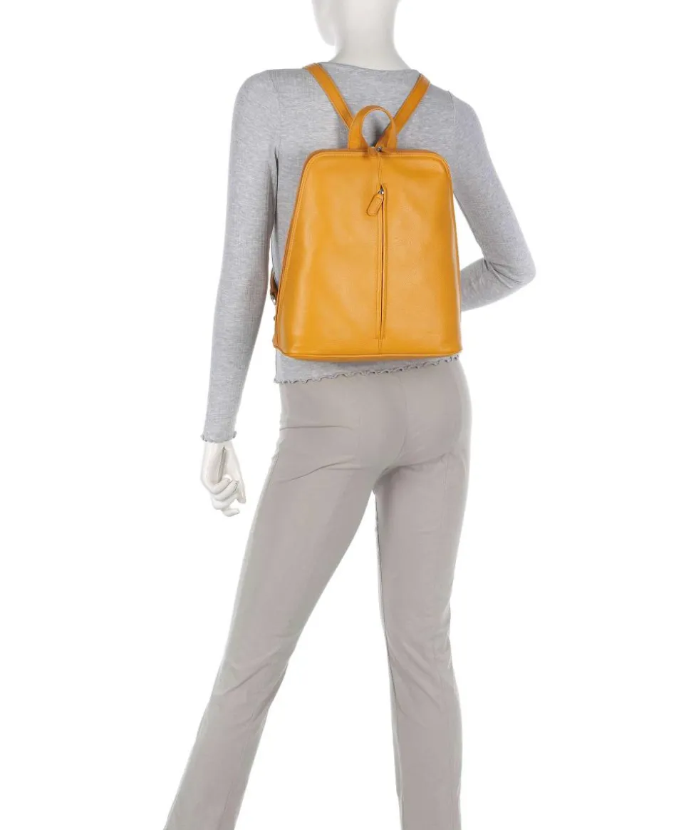 Luis Rucksack genarbtes Rindsleder senfgelb