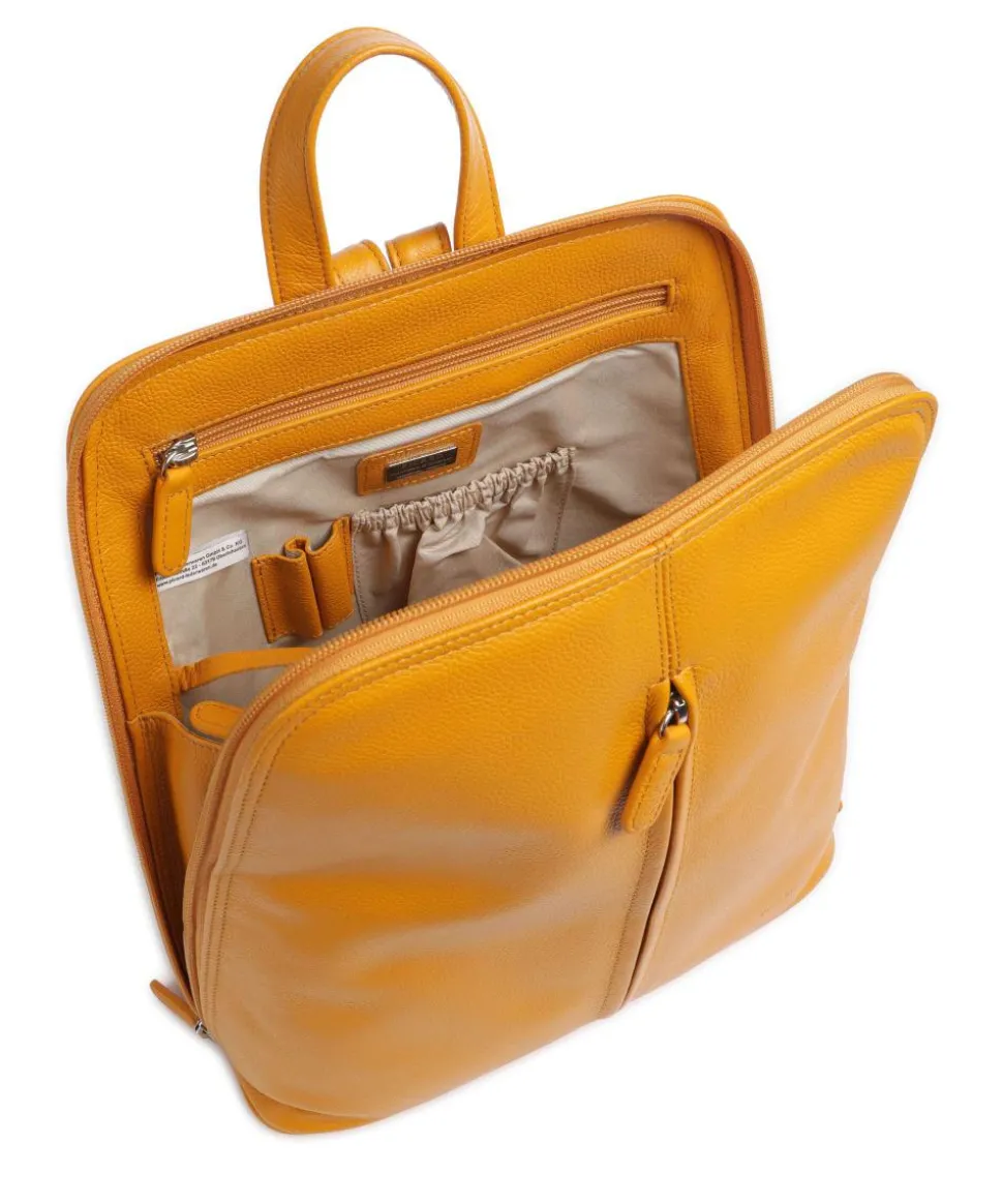 Luis Rucksack genarbtes Rindsleder senfgelb