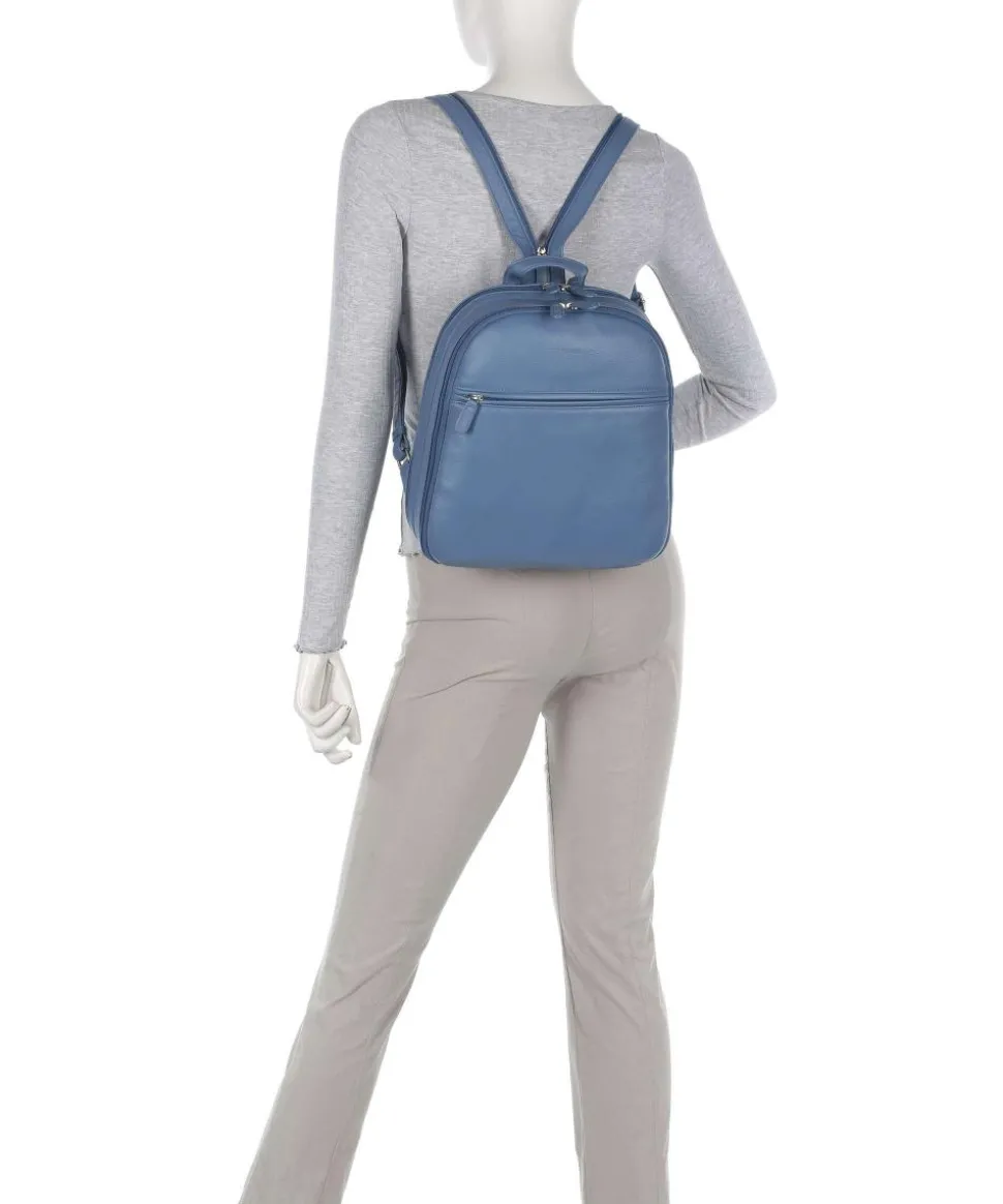 Luis Rucksack genarbtes Rindsleder blaugrau