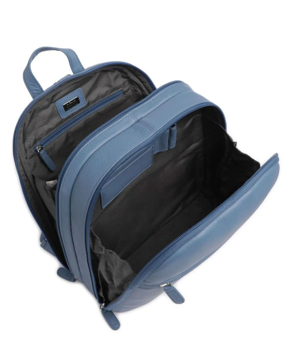 Luis Rucksack genarbtes Rindsleder blaugrau