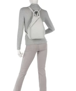 Luis Rucksack genarbtes Rindsleder hellgrau