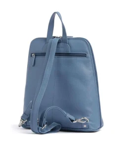 Luis Rucksack genarbtes Rindsleder blaugrau