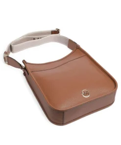 Luisa Umhängetasche genarbtes Leder braun